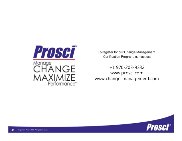 prosci change management certification online